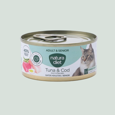Natura Diet Cat Paté Adult & Senior Tuna & Cod 85g x 24 uds