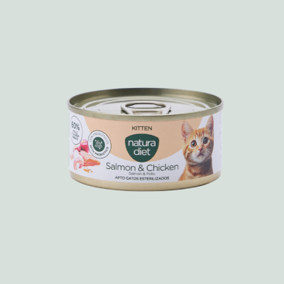 Natura Diet Cat Paté Kitten Salmon & Chicken 85g x 24 uds