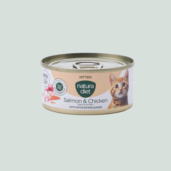 Natura Diet Cat Paté Kitten Salmon & Chicken 85g x 24 uds