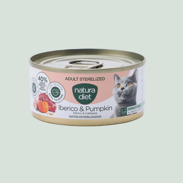 Natura Diet Cat Adult Paté Sterilized Iberico & Pumkin x24 uds
